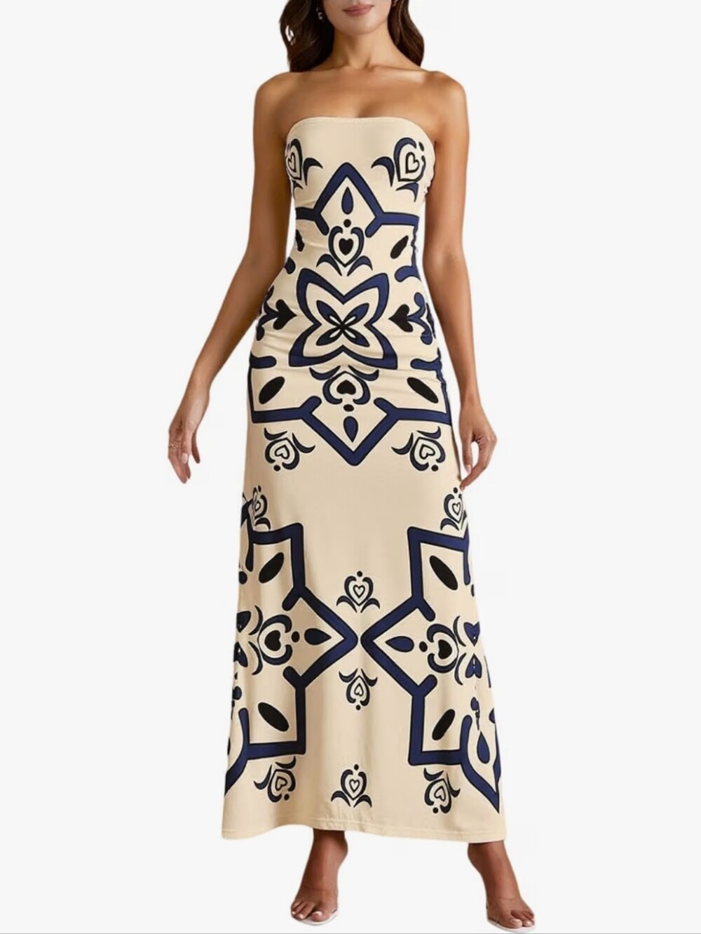 Boho Print Tube Top Dress